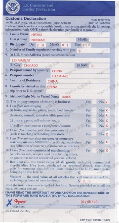 美国留学:入境表格填写指南